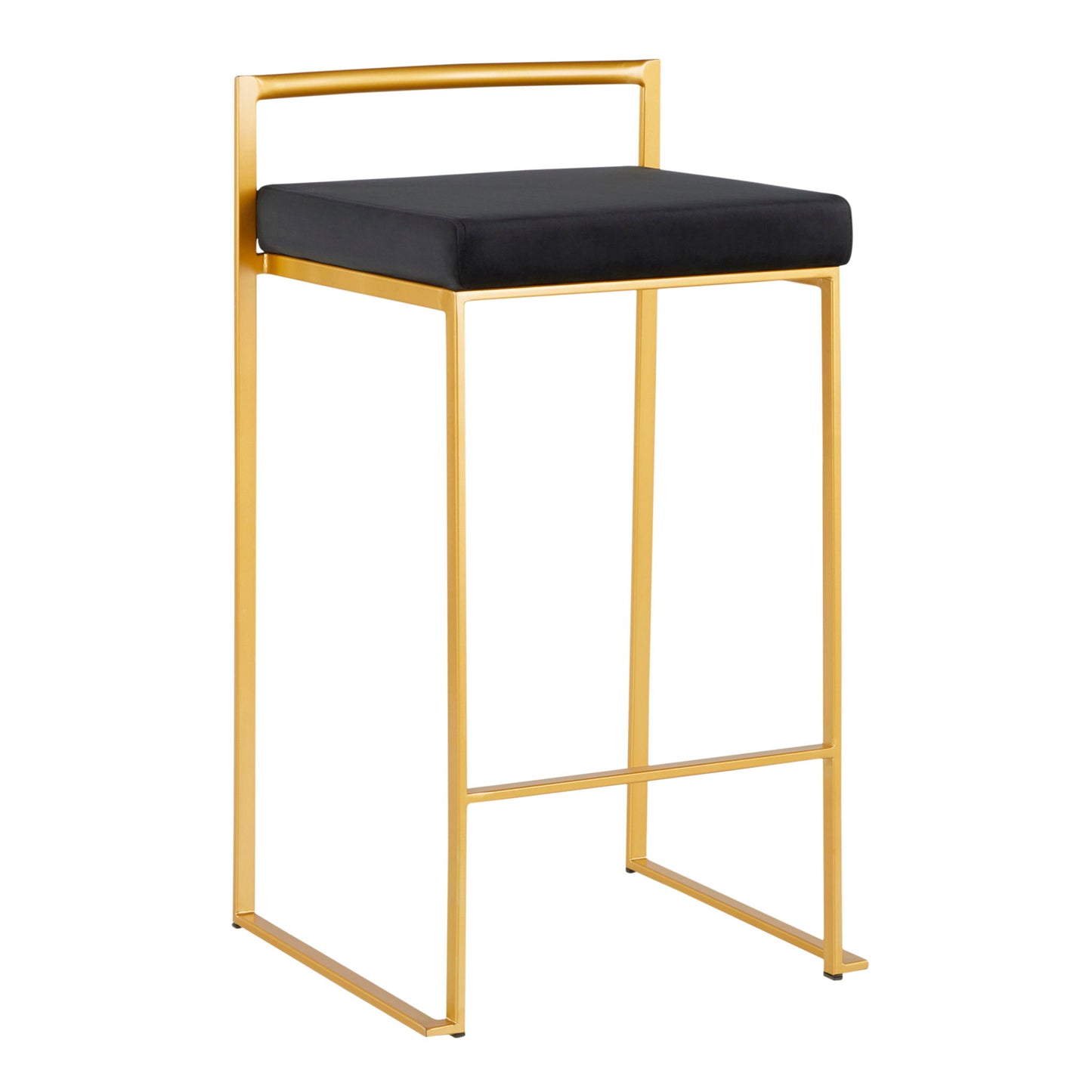 Taburete de bar Fuji de diseño contemporáneo y glamuroso (juego de 2)