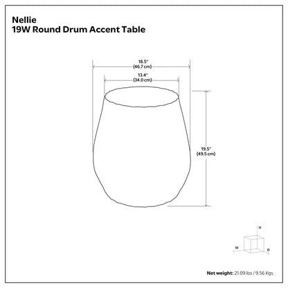 Nellie - Mesa auxiliar de aluminio fundido - Negra