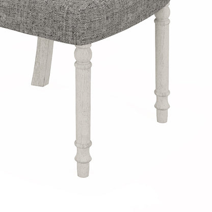 Tannen - Silla de comedor auxiliar (juego de 2) - Blanco y gris