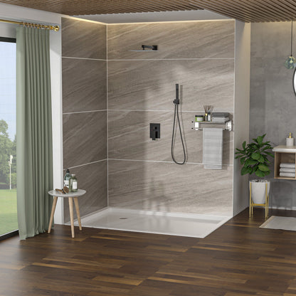 Dual Shower Head 10" Wall Mounted Square Shower System