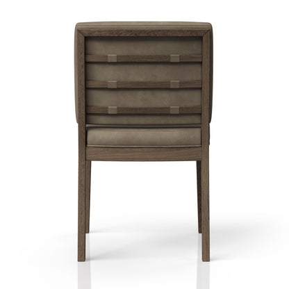 Silla de cuero con respaldo suave (juego de 2) - Marrón claro