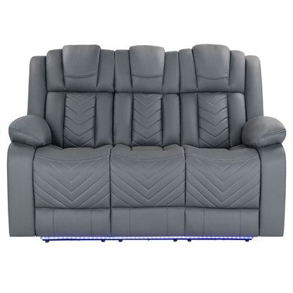 Raize - Sofá reclinable eléctrico de 10 plazas con DDT, inodoro y LED - Gris