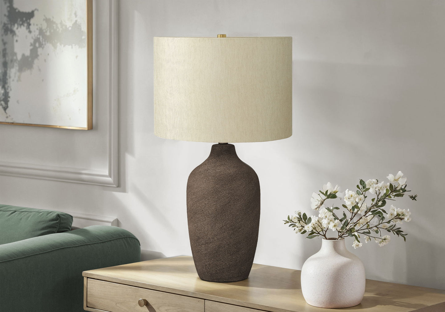 Lighting, Table Lamp, Ceramic, Resin, Contemporary - Gray