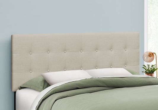 Cabecero de cama tamaño queen, tapizado de transición, beige