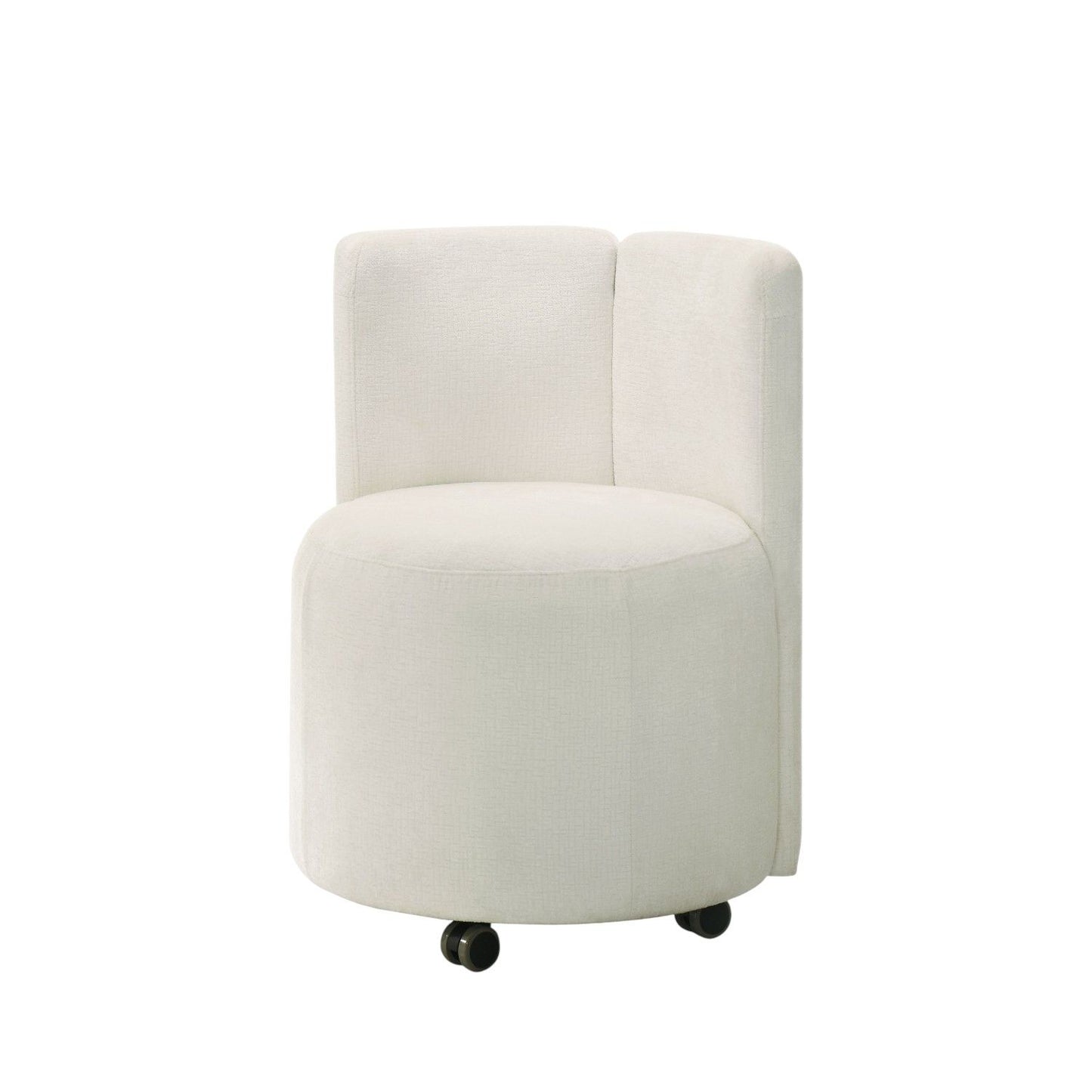 Blayde - Silla auxiliar de chenilla con asiento giratorio (juego de 2) - Blanco