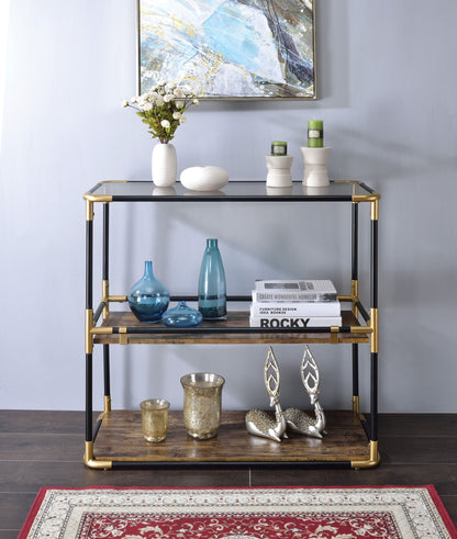 Heleris - Console Table - Smoky / Black / Gold