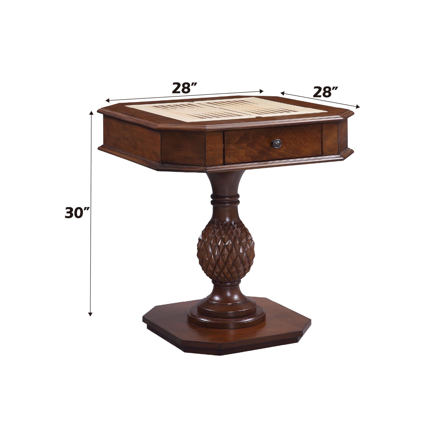 Mesa de ajedrez reversible Bishop con bandeja (dedos no incluidos) - Cereza