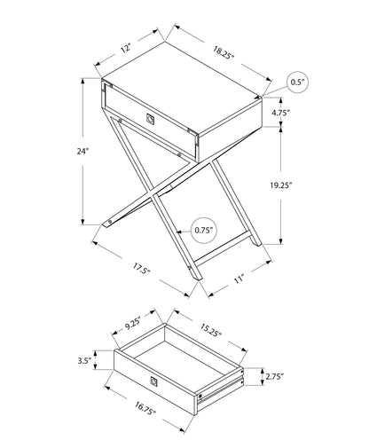 Mesa auxiliar con acento, cajón de almacenamiento, diseño elegante, contemporáneo y moderno.