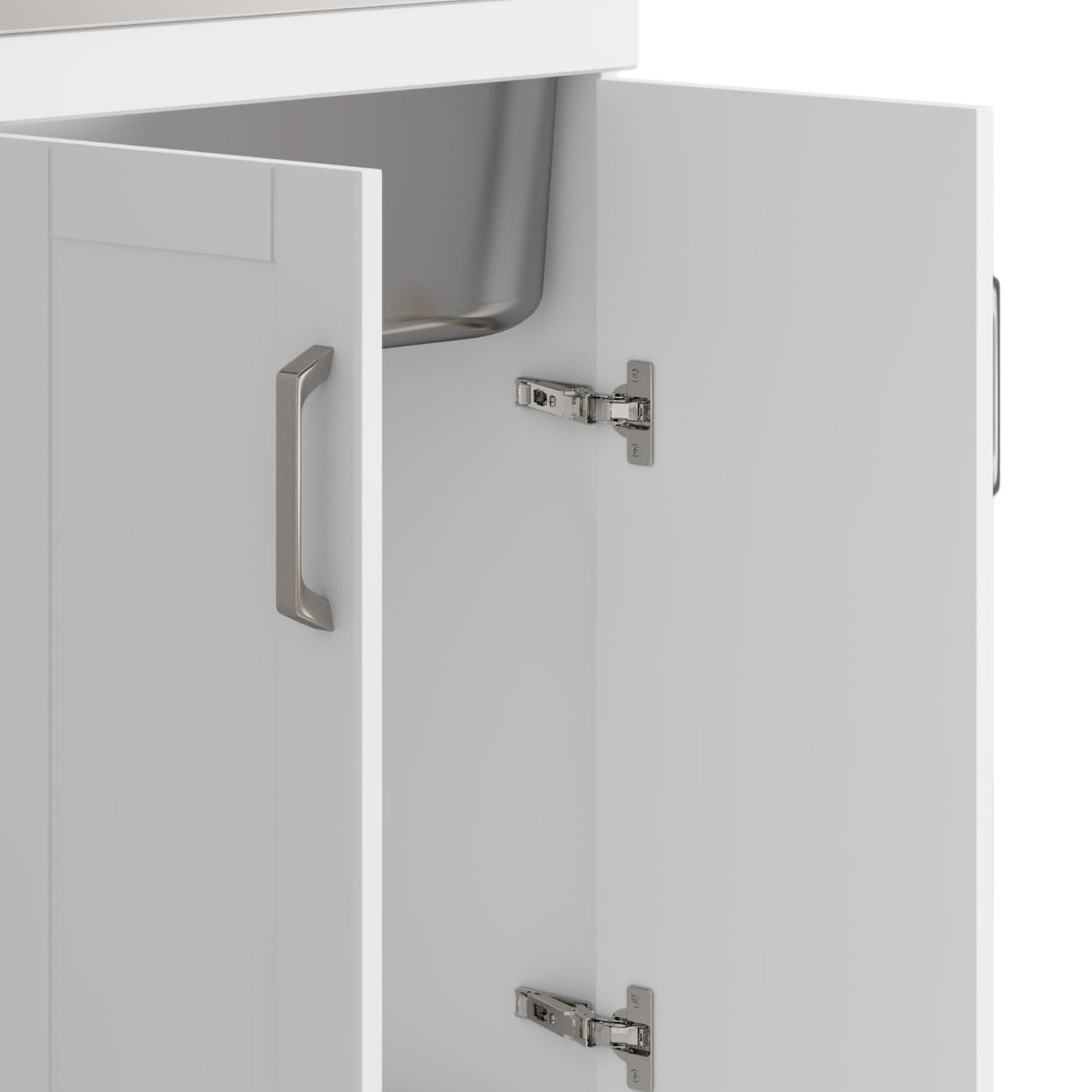 Kyle - Mueble de lavandería, grifo y fregadero de acero inoxidable