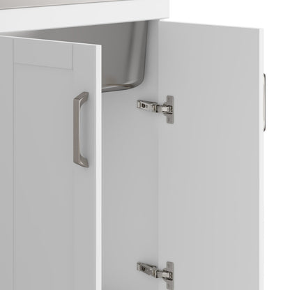 Kyle - Mueble de lavandería, grifo y fregadero de acero inoxidable