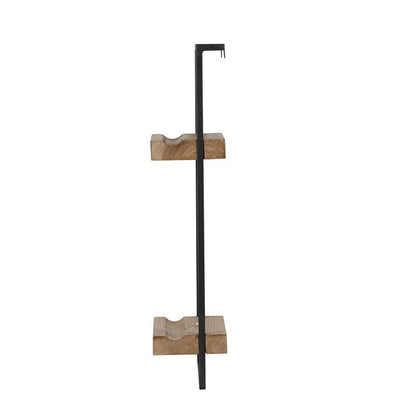 Estante de pared con dos estantes - Negro y marrón