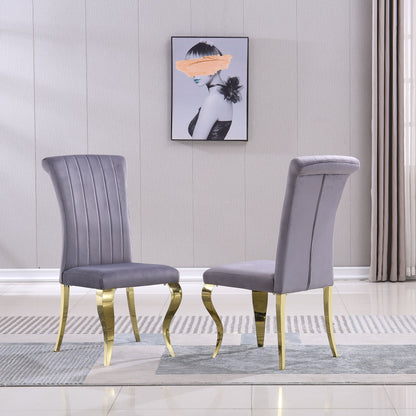 Upholstered Accent Armless Chairs With Stripe Backrest (Set of 2)