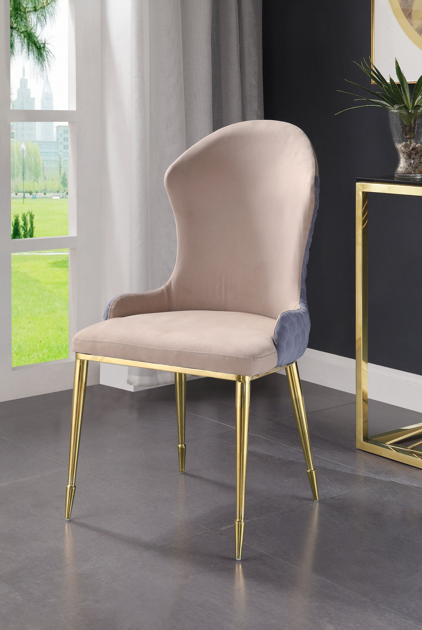 Caolan Lavender - Silla auxiliar (juego de 2) - Bronceado / Dorado