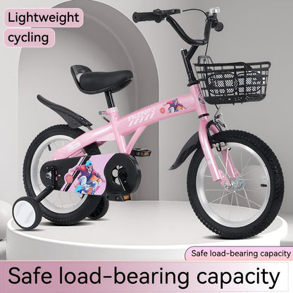 Fkznpj - Bicicleta deportiva para niños de 16" con ruedas de entrenamiento y soporte. Sillín ajustable. Ideal para niños y niñas de 4 a 8 años. Altura de 41 a 46". Disponible en varios colores.