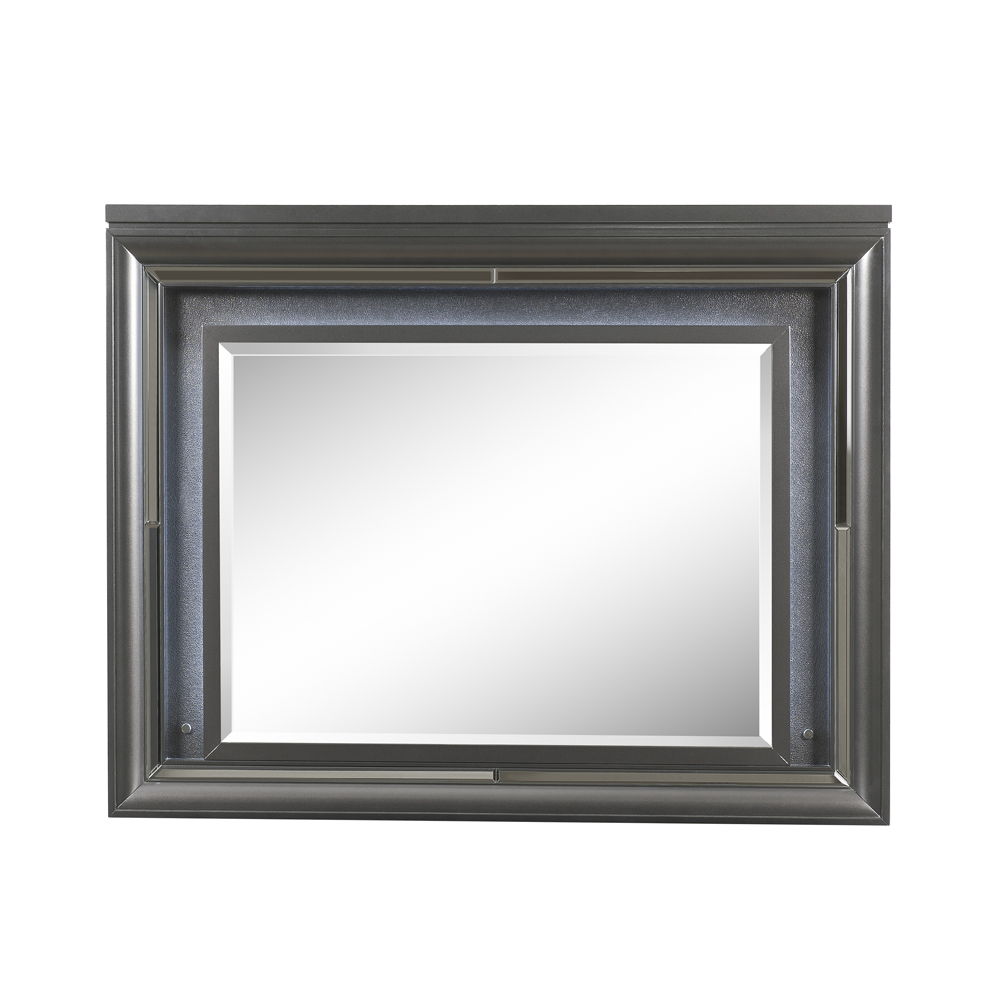 Sawyer - Espejo metálico con LED - Gris