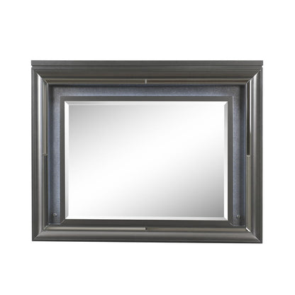 Sawyer - Espejo metálico con LED - Gris