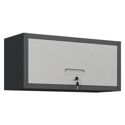 Heavy Duty Metal Wall Mounted Tool Storage Cabinet Steel Metal Garage Storage Cabinet - Black / Gray