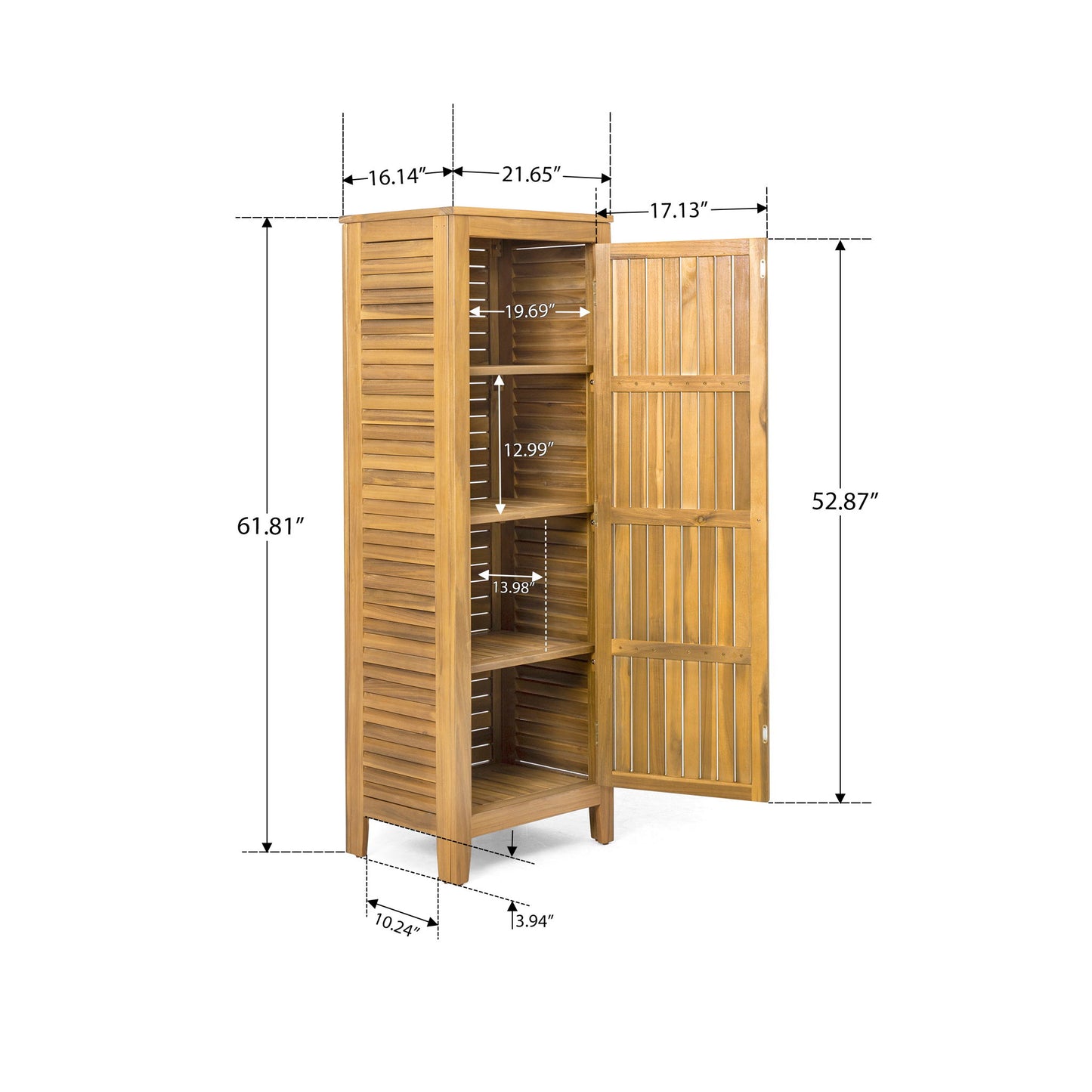 Whitney - Acacia Wood Cabinet For Indoor And Outdoor Storage - Teak
