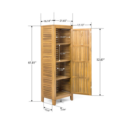 Whitney - Acacia Wood Cabinet For Indoor And Outdoor Storage - Teak