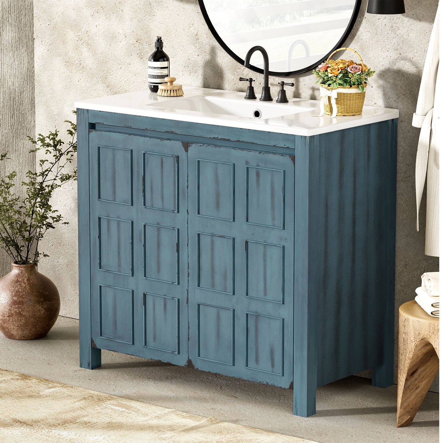 Bathroom Vanity Organizer With Sink, Combo Cabinet Set, Bathroom Storage Cabinet