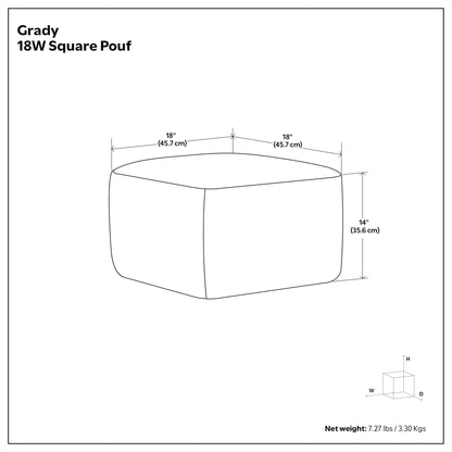 Grady - Puf cuadrado hecho a mano