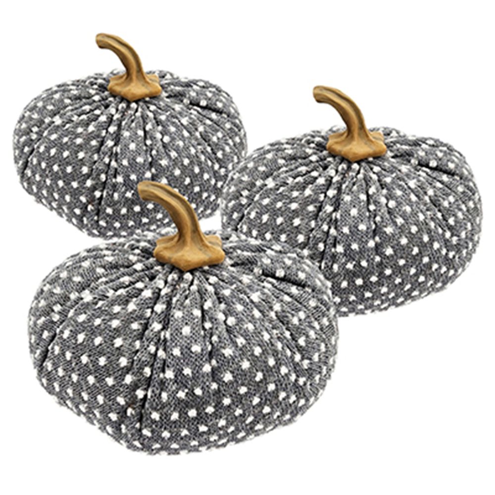 Adorno de calabaza para el Festival de la Cosecha, el Festival de Otoño y el Día de Acción de Gracias (juego de 3) - Blanco/Gris
