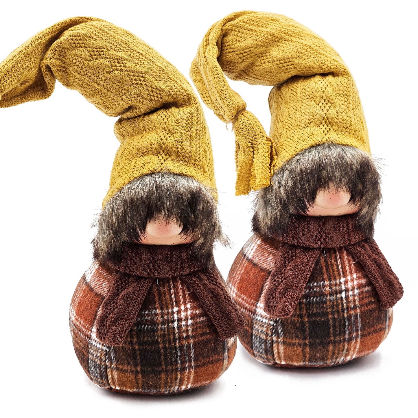 Decoraciones de gnomos para la mesa de Acción de Gracias en otoño (juego de 2) - Marrón/Amarillo
