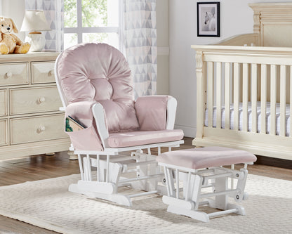 Mason - Planeador y otomana de madera blanca