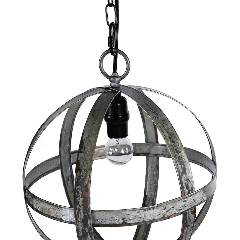 Lámpara de araña de metal, lámpara colgante con cadena ajustable para cocina, bombilla no incluida - Gris