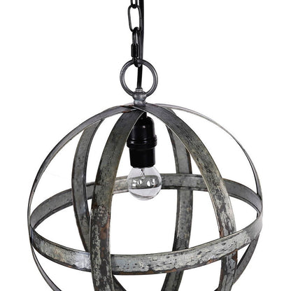 Lámpara de araña de metal, lámpara colgante con cadena ajustable para cocina, bombilla no incluida - Gris