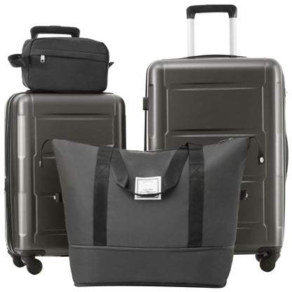 Juego de 2 maletas con ruedas giratorias extensibles, maleta ligera de ABS con cerradura TSA de 20"/24"
