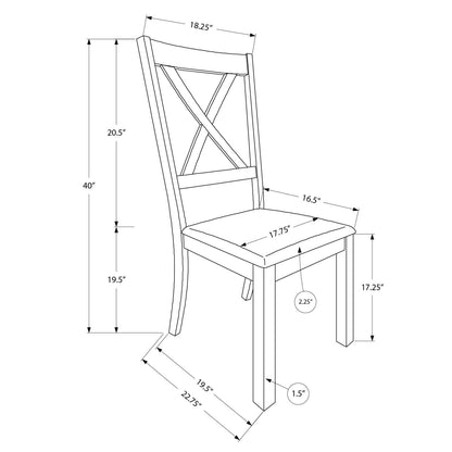 Silla de comedor lateral tapizada, estilo transicional (juego de 2)