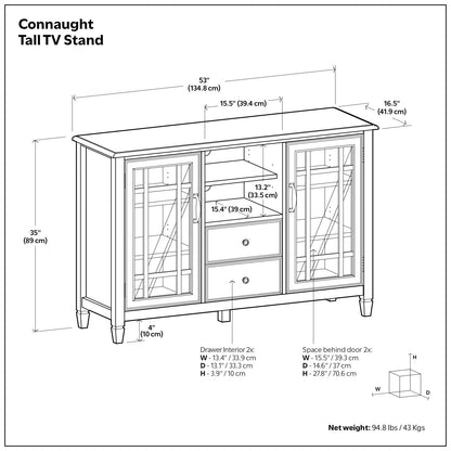 Connaught - Soporte de TV alto - Marrón