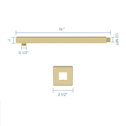 Wall Mounted Shower Arm With Flange