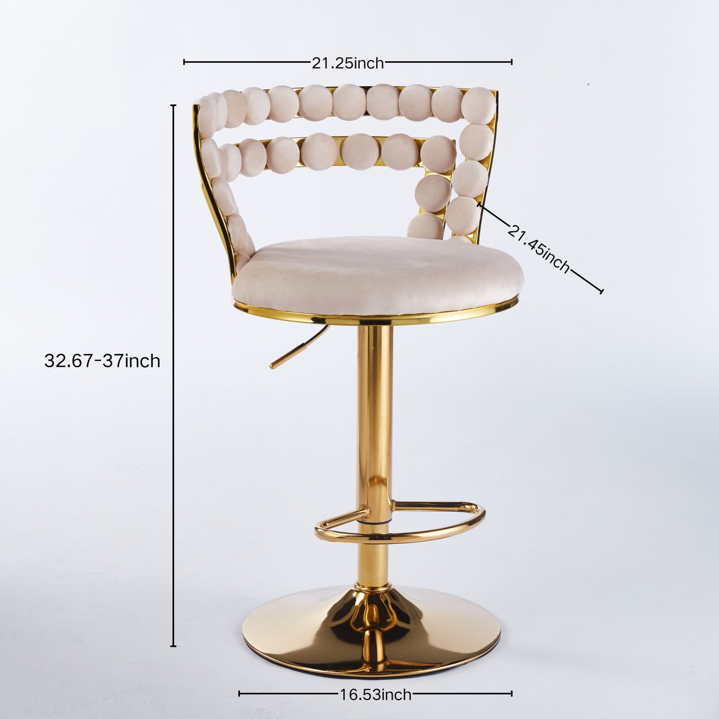 Modern Bar Chair With Iron Tube Legs, Soft Cushions And Comfortable Backrest (Set of 2)