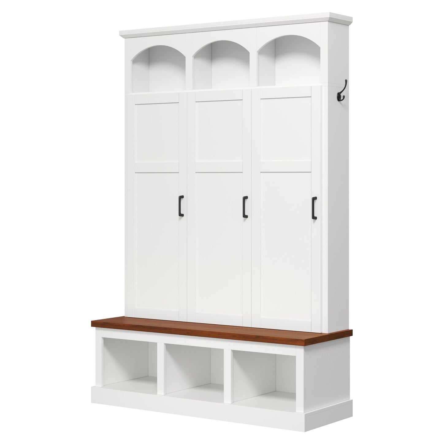 Classic Arched Design Hall Tree With 3 Hidden Storage
