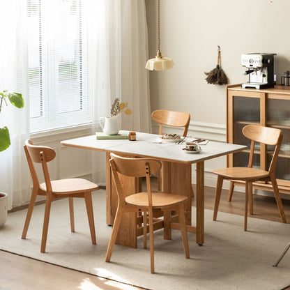 Silla de comedor sencilla, mesa sólida para sala de estar.