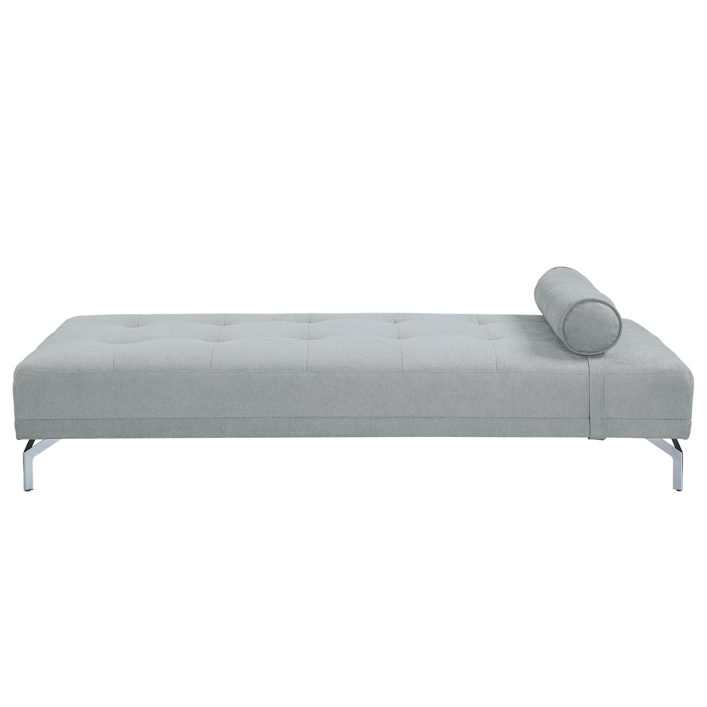Quenti - Sofá cama de terciopelo con almohada - Gris