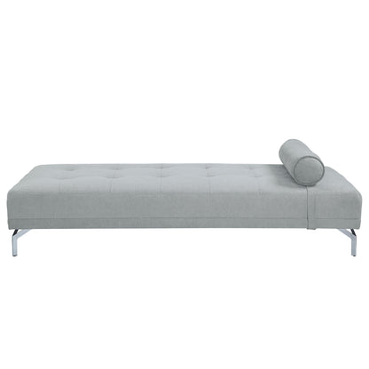 Quenti - Sofá cama de terciopelo con almohada - Gris