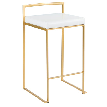 Taburete de bar Fuji de diseño contemporáneo y glamuroso (juego de 2)