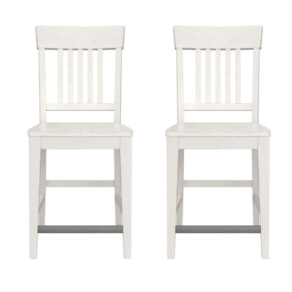 Slat Back Counter Stools (Set of 2) - White
