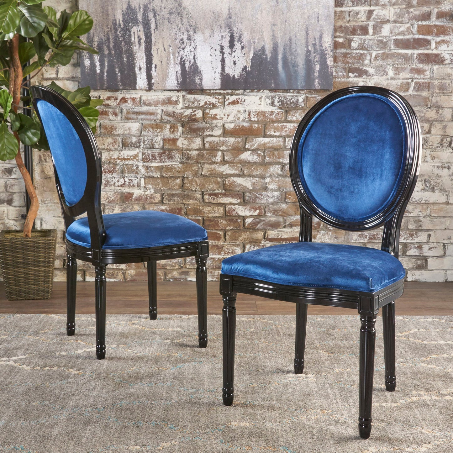 French Country Inspired Dining Chair With Iconic Round Backrest