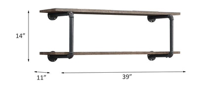 Brantley - Estante de pared antiguo - Roble