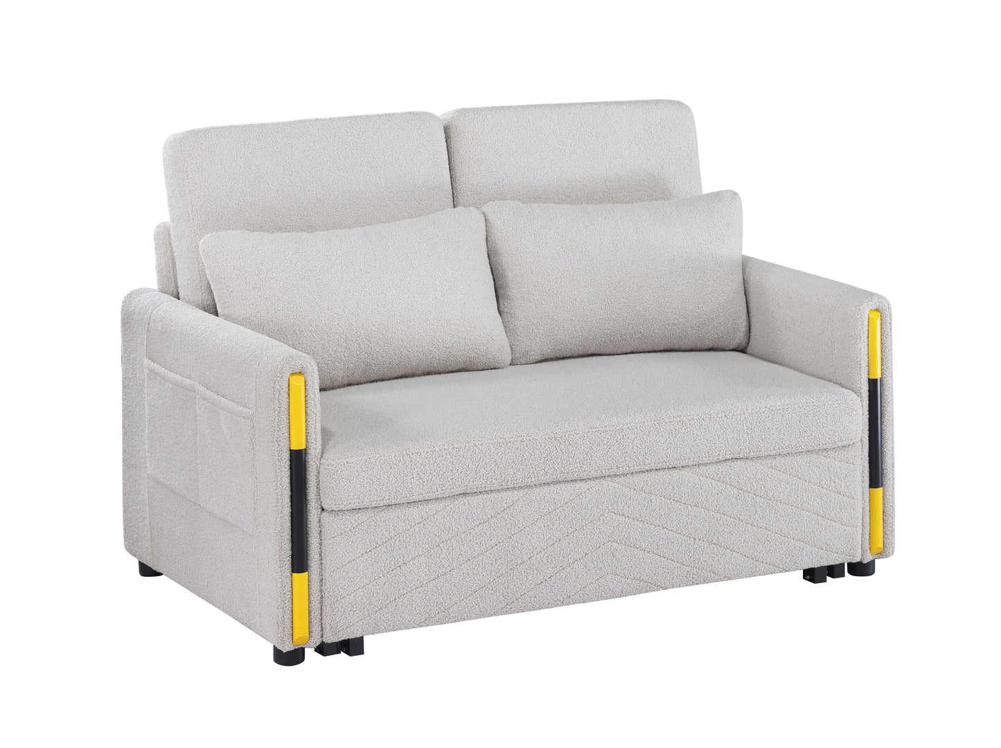 Percy - Sofá cama de dos plazas de terciopelo con diseño de doble tirador 