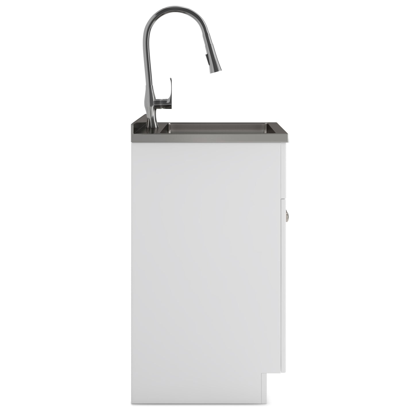 Beckham - Mueble de lavandería, grifo y fregadero de acero inoxidable