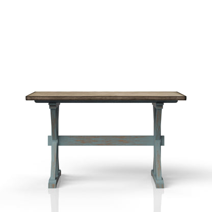X Based Counter Height Dining Table - Aqua Blue