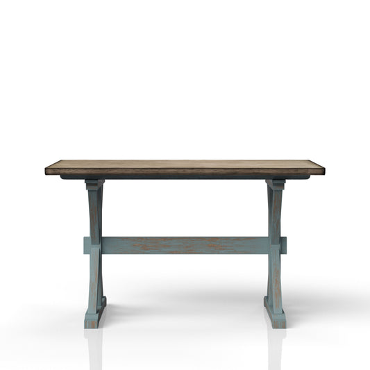 X Based Counter Height Dining Table - Aqua Blue