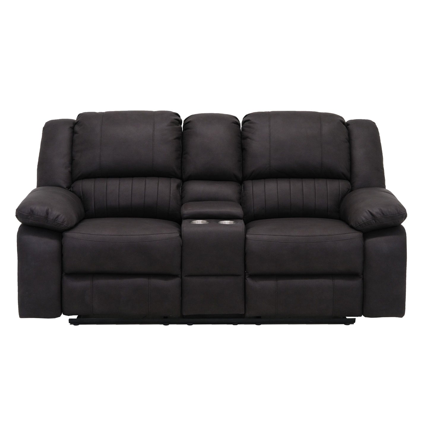 Reclining Console Loveseat - Black
