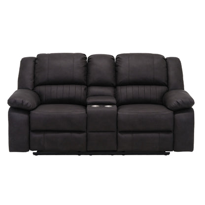 Reclining Console Loveseat - Black