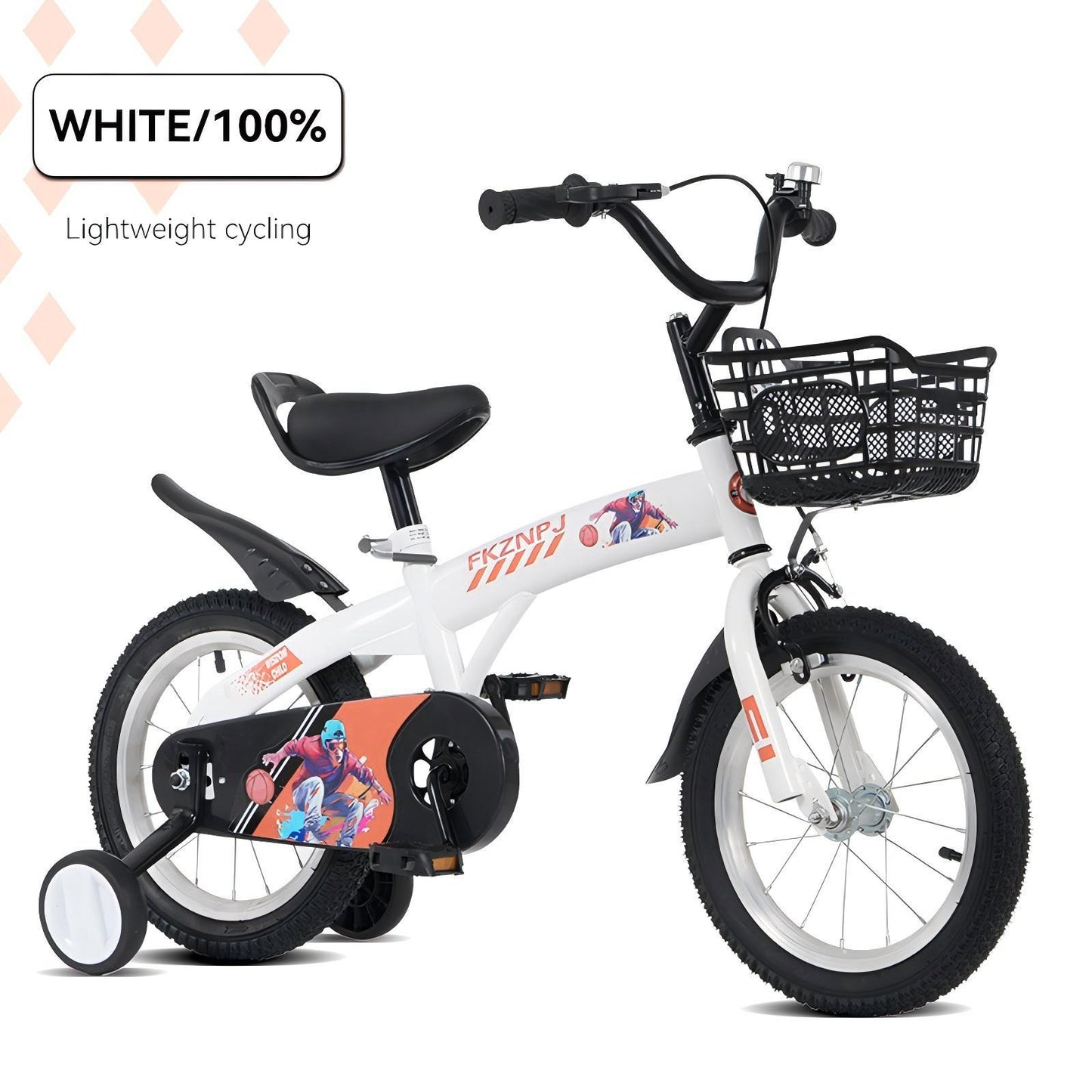 Fkznpj - Bicicleta deportiva para niños de 18" con ruedas de entrenamiento y soporte. Sillín ajustable. Ideal para niños y niñas de 5 a 10 años. Altura de 39 a 49". Disponible en varios colores.